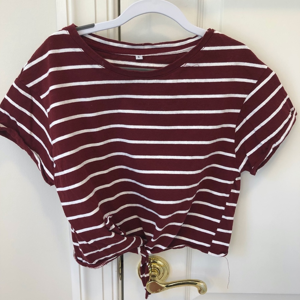 Red and white Stripped Tee